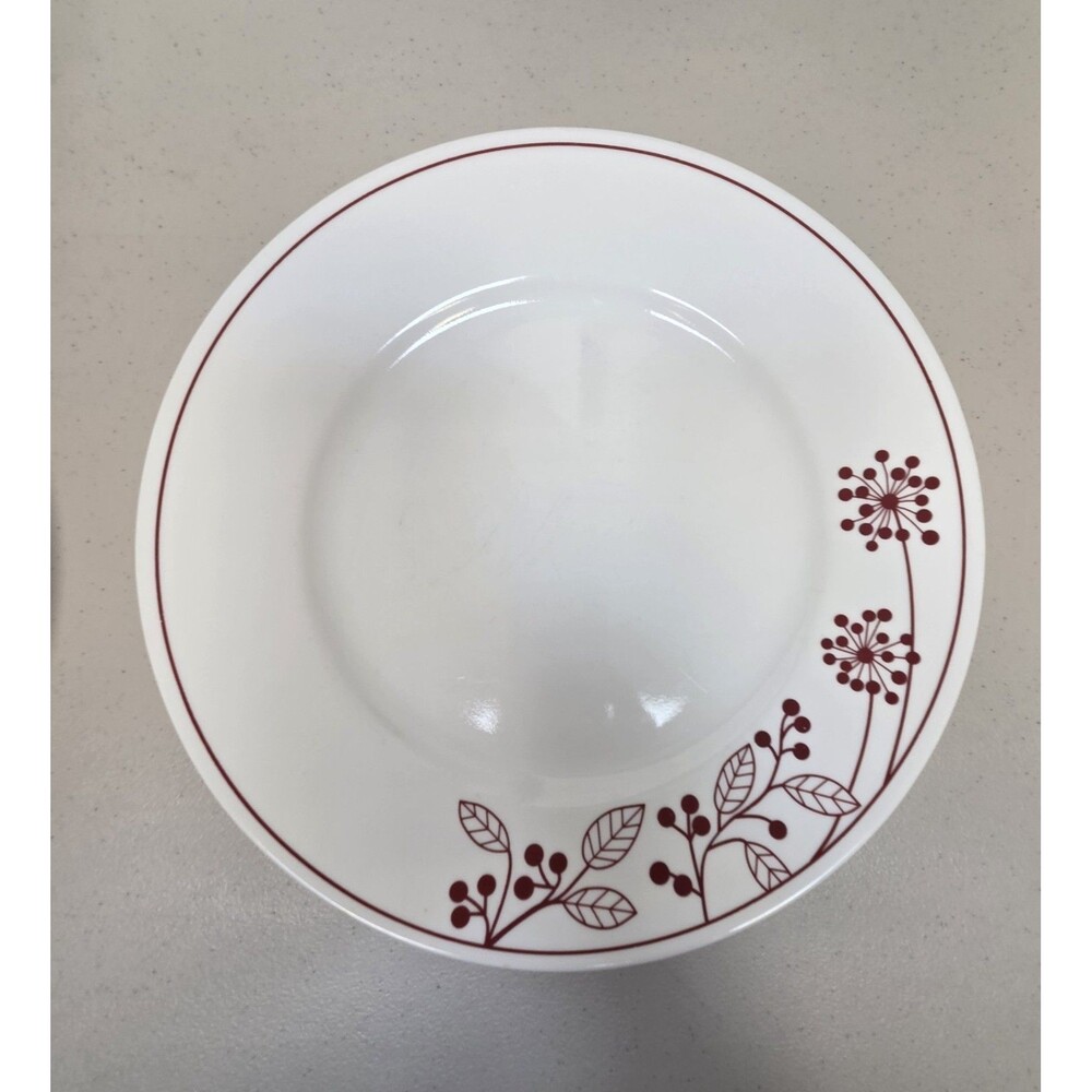 Corelle Vitrelle Corning Red Berries and Leaves 7 Dinner Plates 10 3/4 inch